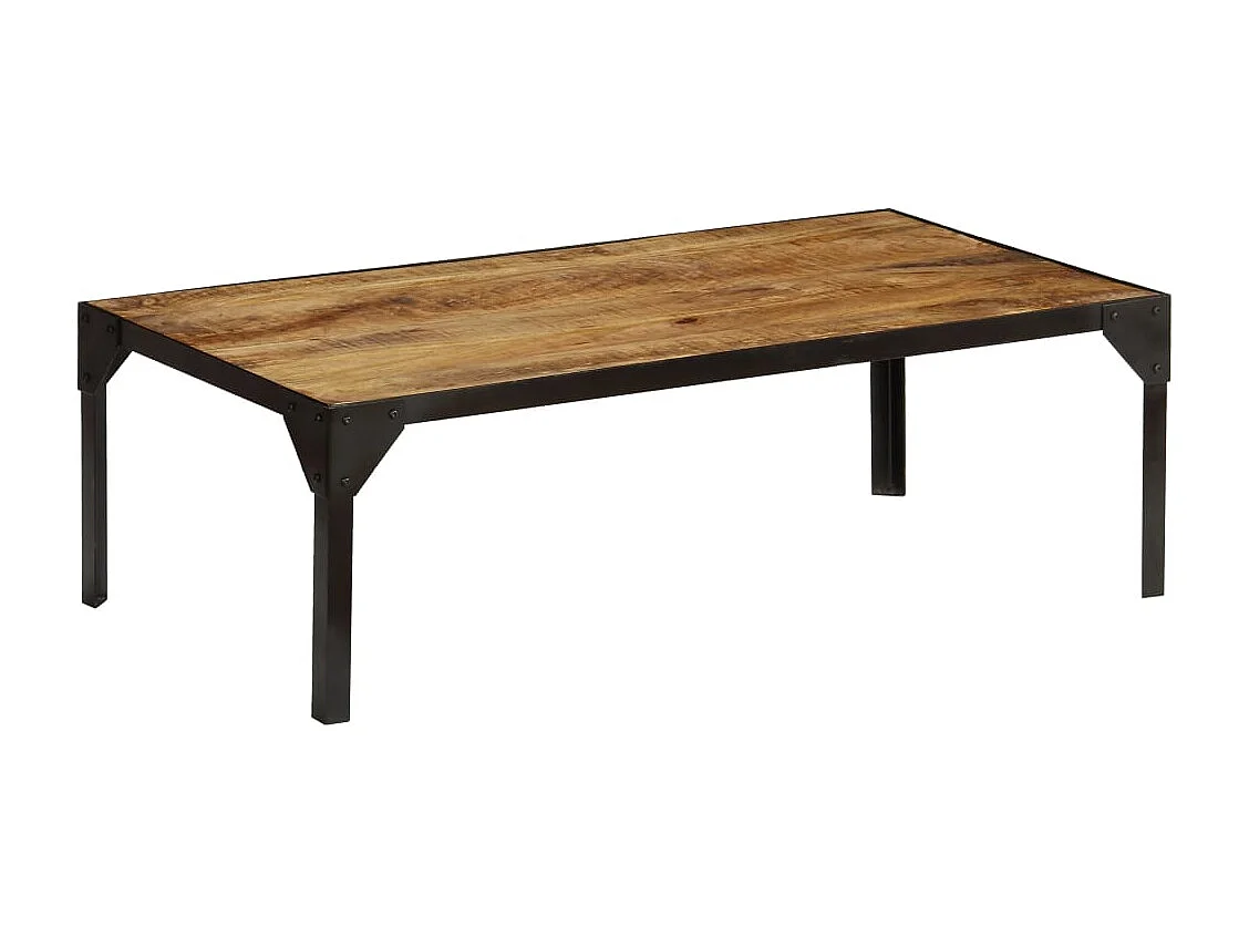 Goud Salontafel Massief ruw mangohout en staal 110 cm