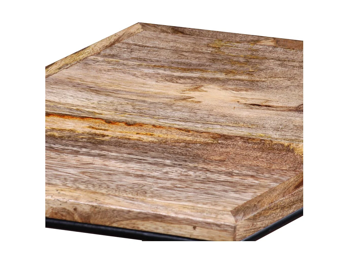 Mesa de centro dourada Madeira de mangueira maciça 56x48x40 cm