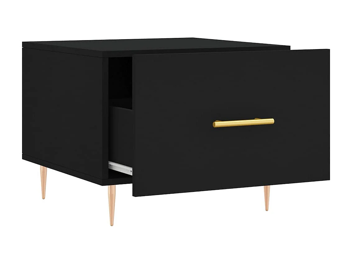 Gold Salontafel Zwart 50x50x40 cm Bewerkt hout