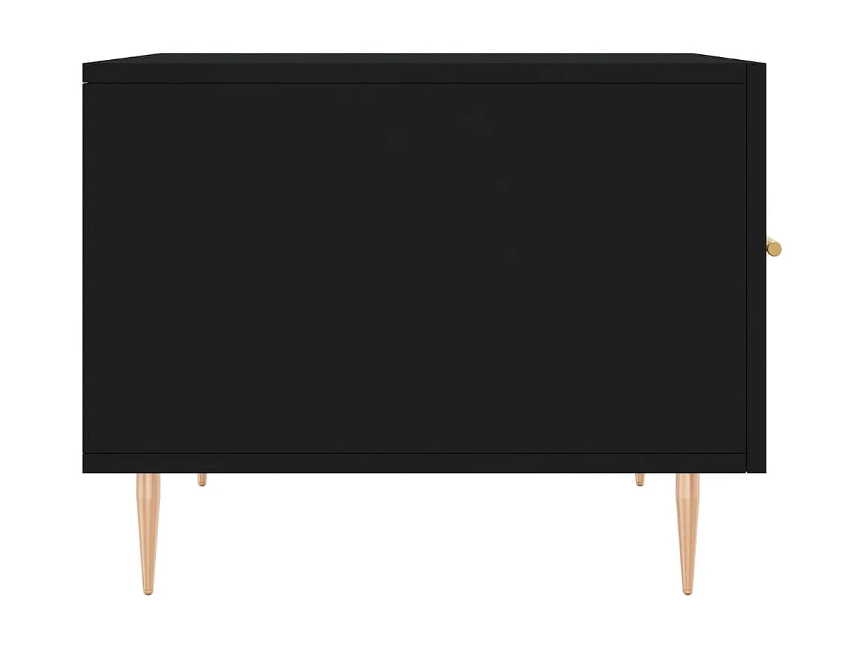 Gold Salontafel Zwart 50x50x40 cm Bewerkt hout
