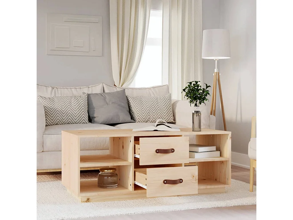 Tavolino Gold 100x50x41 cm Legno di pino massiccio