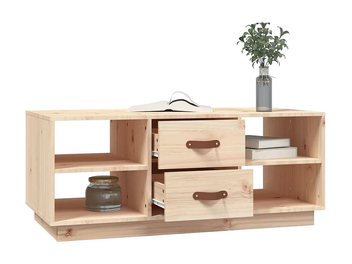 Tavolino Gold 100x50x41 cm Legno di pino massiccio