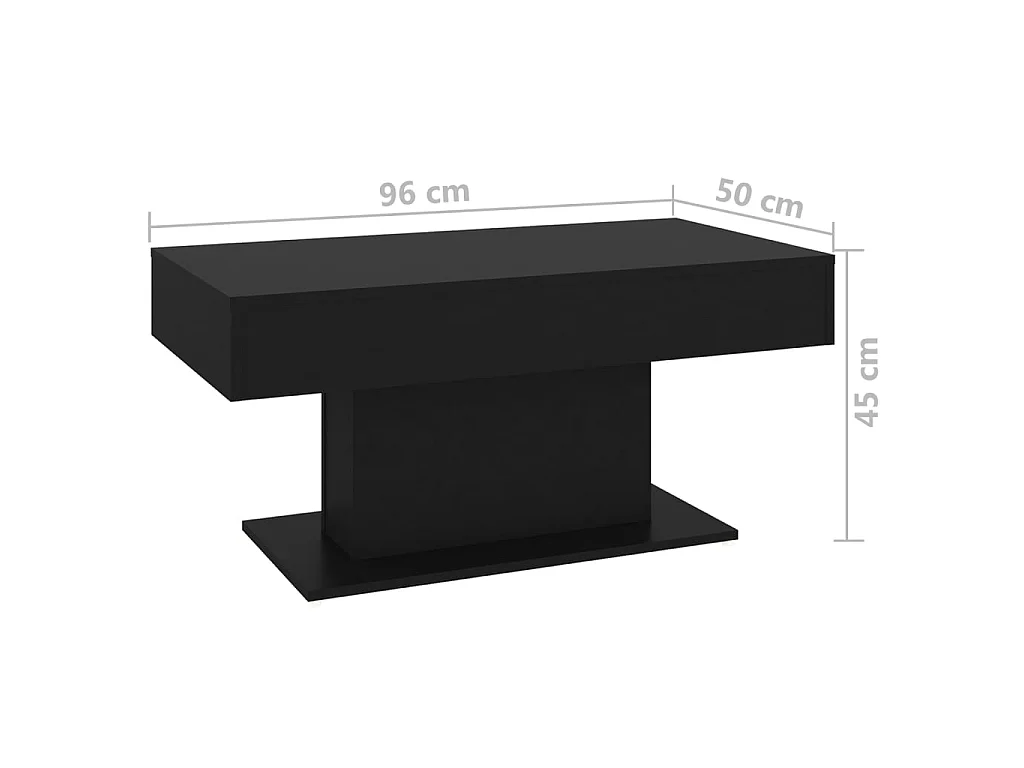 Table basse Noir 96x50x45 cm Aggloméré