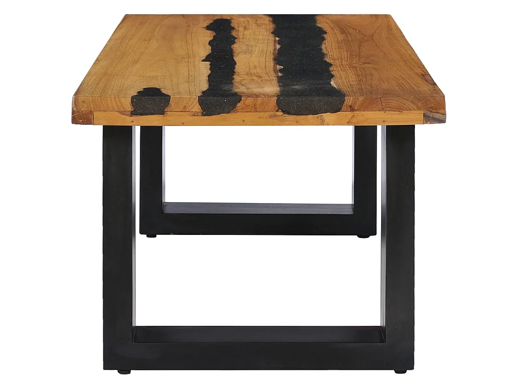 Gold Salontafel 100x50x40 cm Massief teakhout en lavasteen