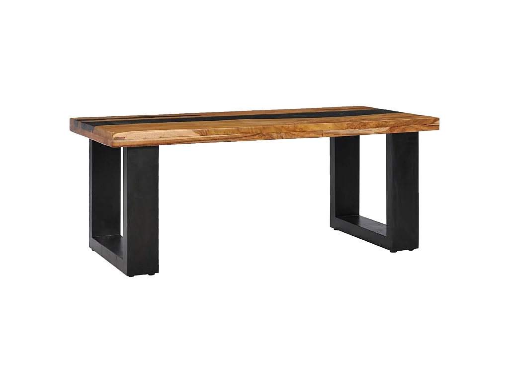 Gold Salontafel 100x50x40 cm Massief teakhout en lavasteen