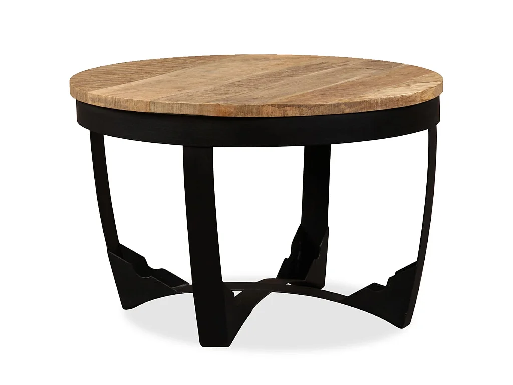 Tavolino Gold in legno grezzo di mango 60x40 cm