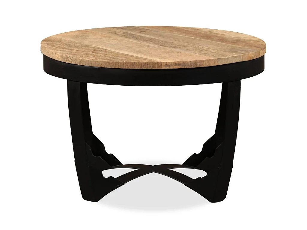 Tavolino Gold in legno grezzo di mango 60x40 cm