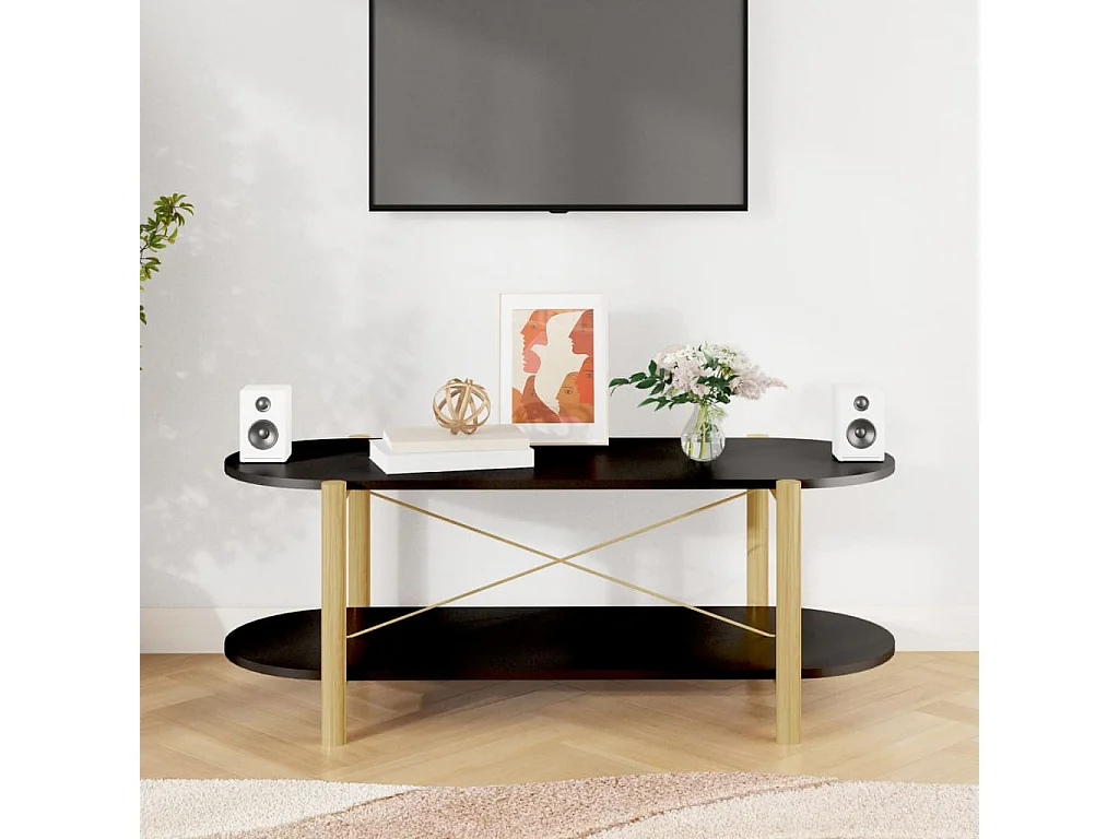Table basse Noir 110x48x40 cm Bois d'ingénierie
