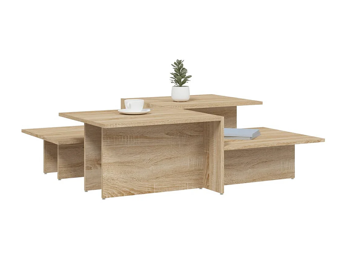 Tavolini Gold 2 pezzi Rovere Sonoma MDF