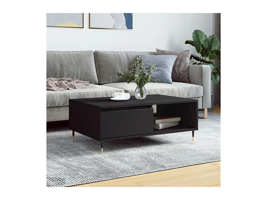 Gold Salontafel zwart 90x60x35 cm samengesteld hout