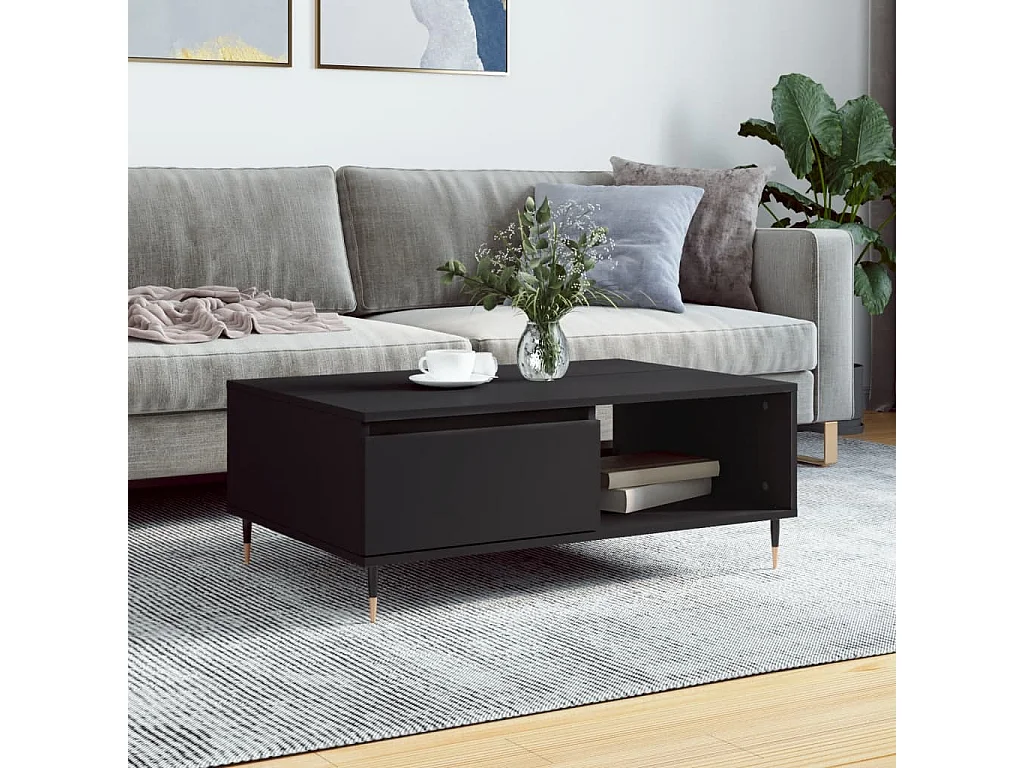 Gold Salontafel zwart 90x60x35 cm samengesteld hout