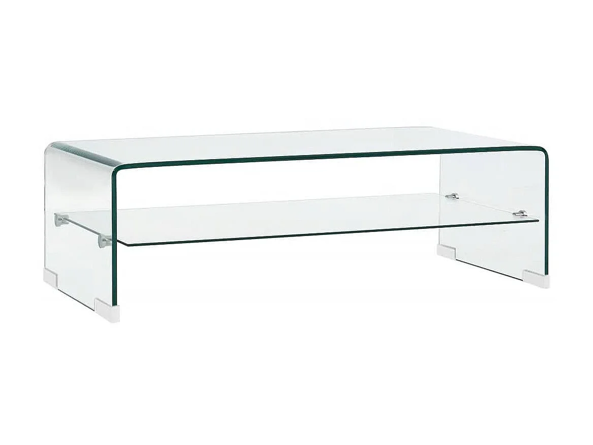 Table basse Clair 98 x 45 x 31 cm Verre trempé
