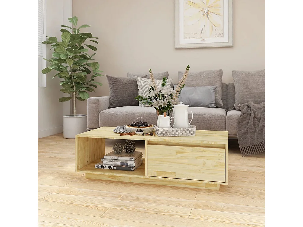 Mesa de centro Gold 110x50x33,5 cm madera maciza de pino