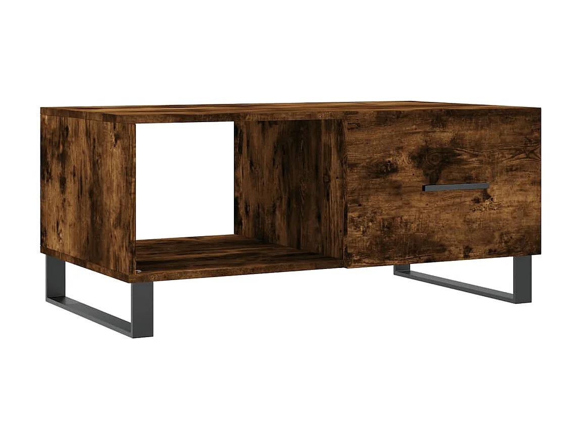 Tavolino in rovere affumicato oro 90x50x40 cm in multistrato