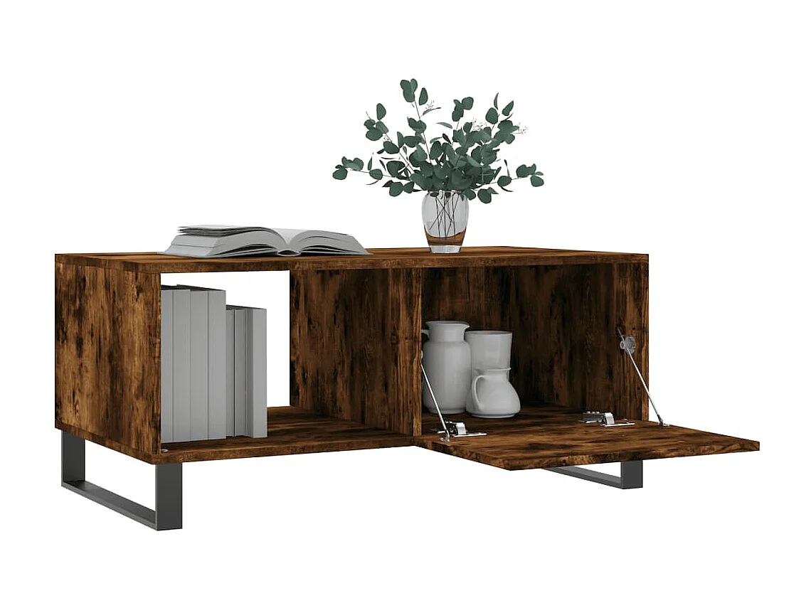 Tavolino in rovere affumicato oro 90x50x40 cm in multistrato