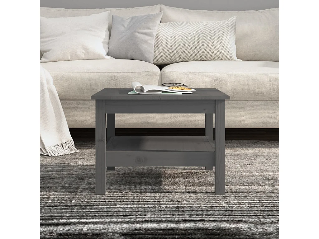 Gold Salontafel Grijs 55x55x40 cm Massief grenenhout