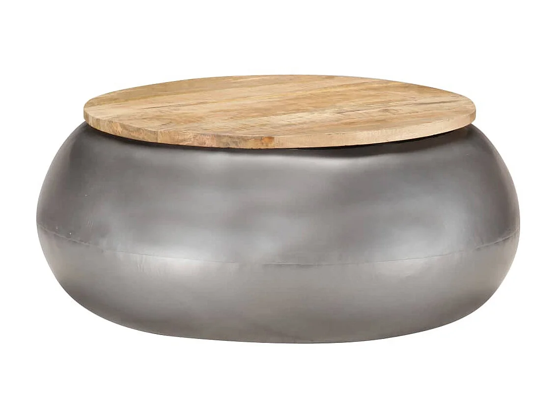 Table basse Gris 68x68x30 cm Bois de manguier solide