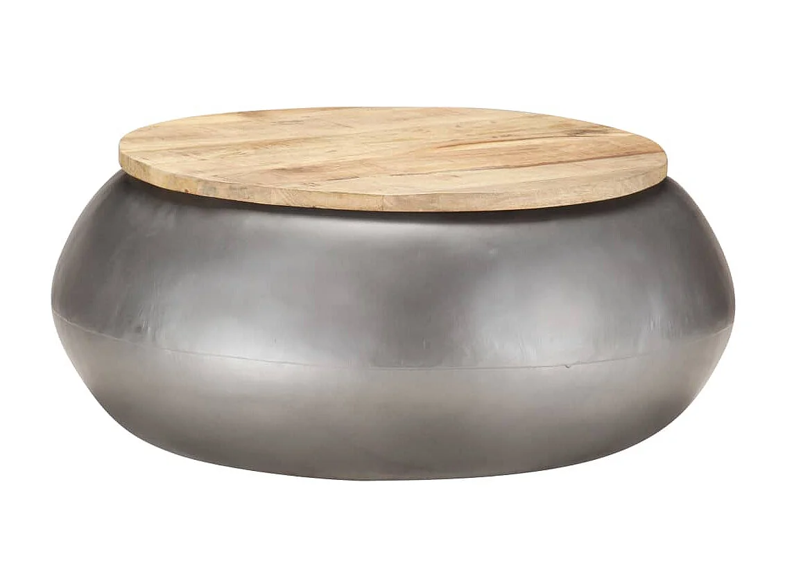 Table basse Gris 68x68x30 cm Bois de manguier solide