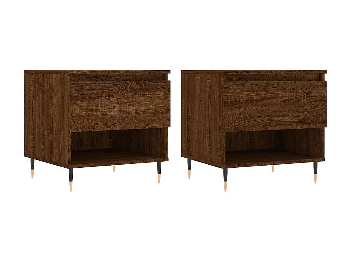 Tavolini Gold 2 pz rovere marrone 50x46x50 cm legno composito