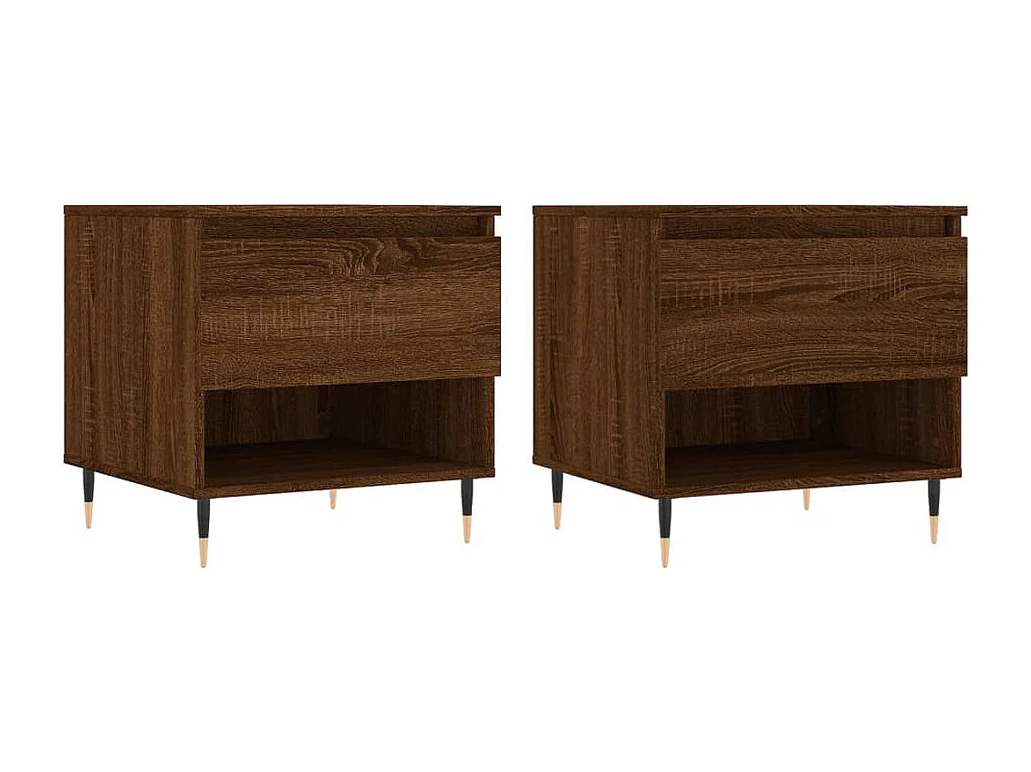 Tables basses 2 pcs chêne marron 50x46x50 cm bois d'ingénierie