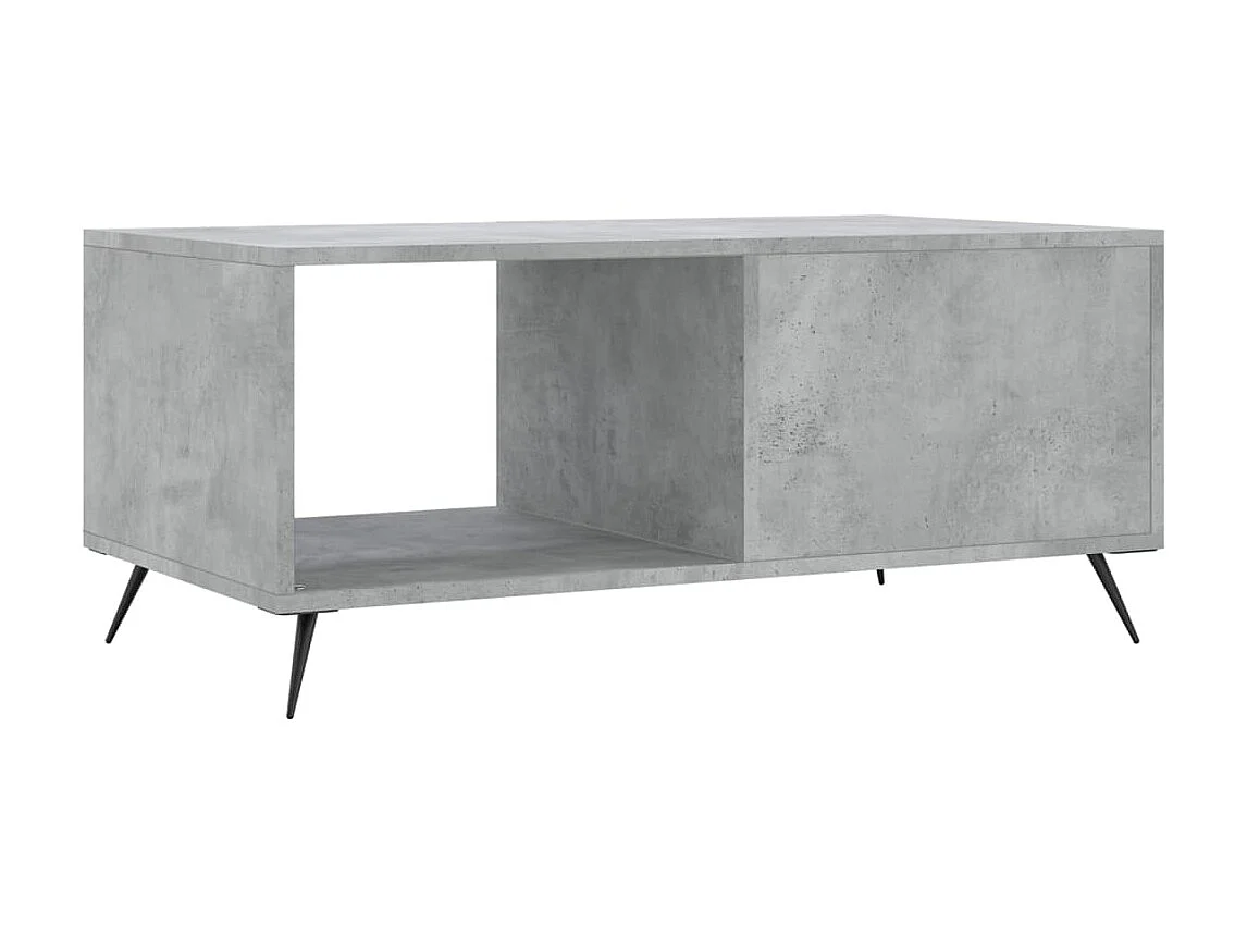 Table basse gris béton 90x50x40 cm bois d'ingénierie