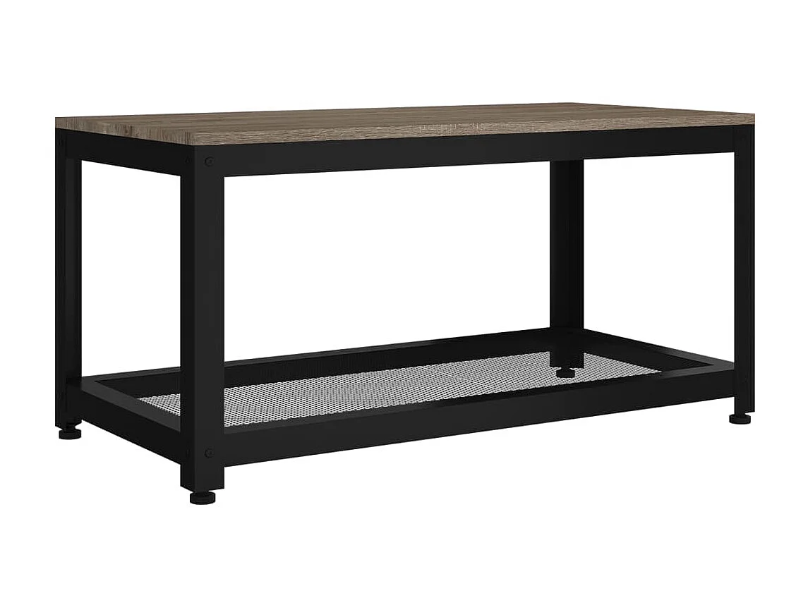 Table basse Gris et noir 90x45x45 cm MDF et fer