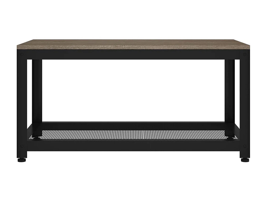 Table basse Gris et noir 90x45x45 cm MDF et fer