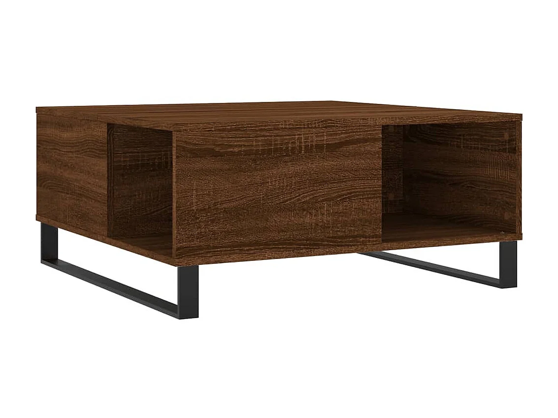 Table basse chêne marron 80x80x36,5 cm bois d'ingénierie