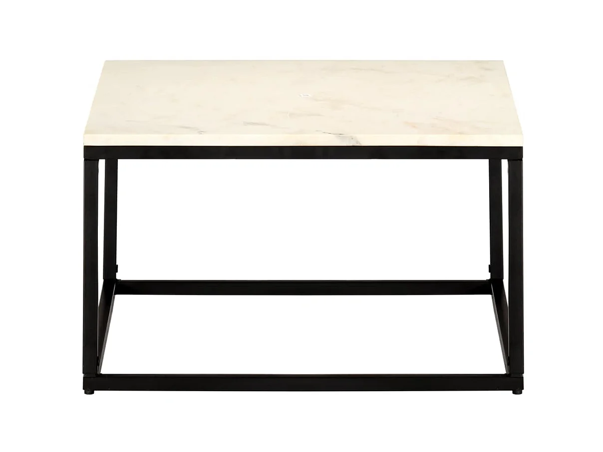 Gold Salontafel Wit 60x60x35 cm Echte steenmarmertextuur