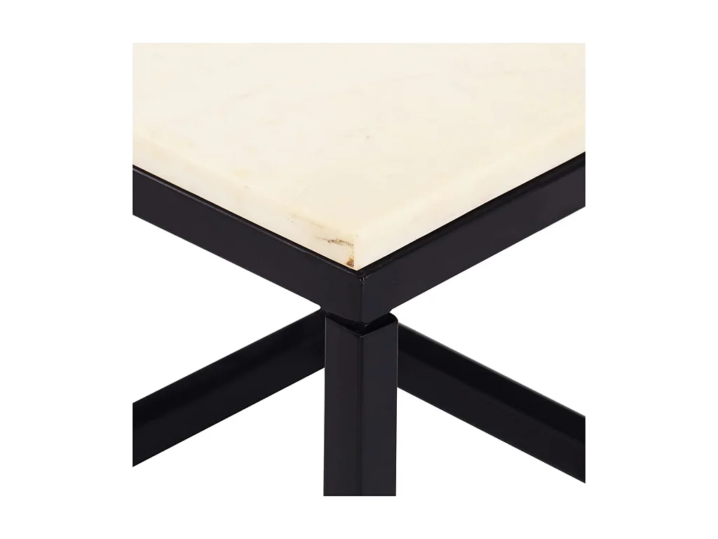 Gold Salontafel Wit 60x60x35 cm Echte steenmarmertextuur