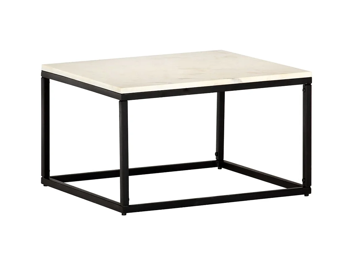 Gold Salontafel Wit 60x60x35 cm Echte steenmarmertextuur