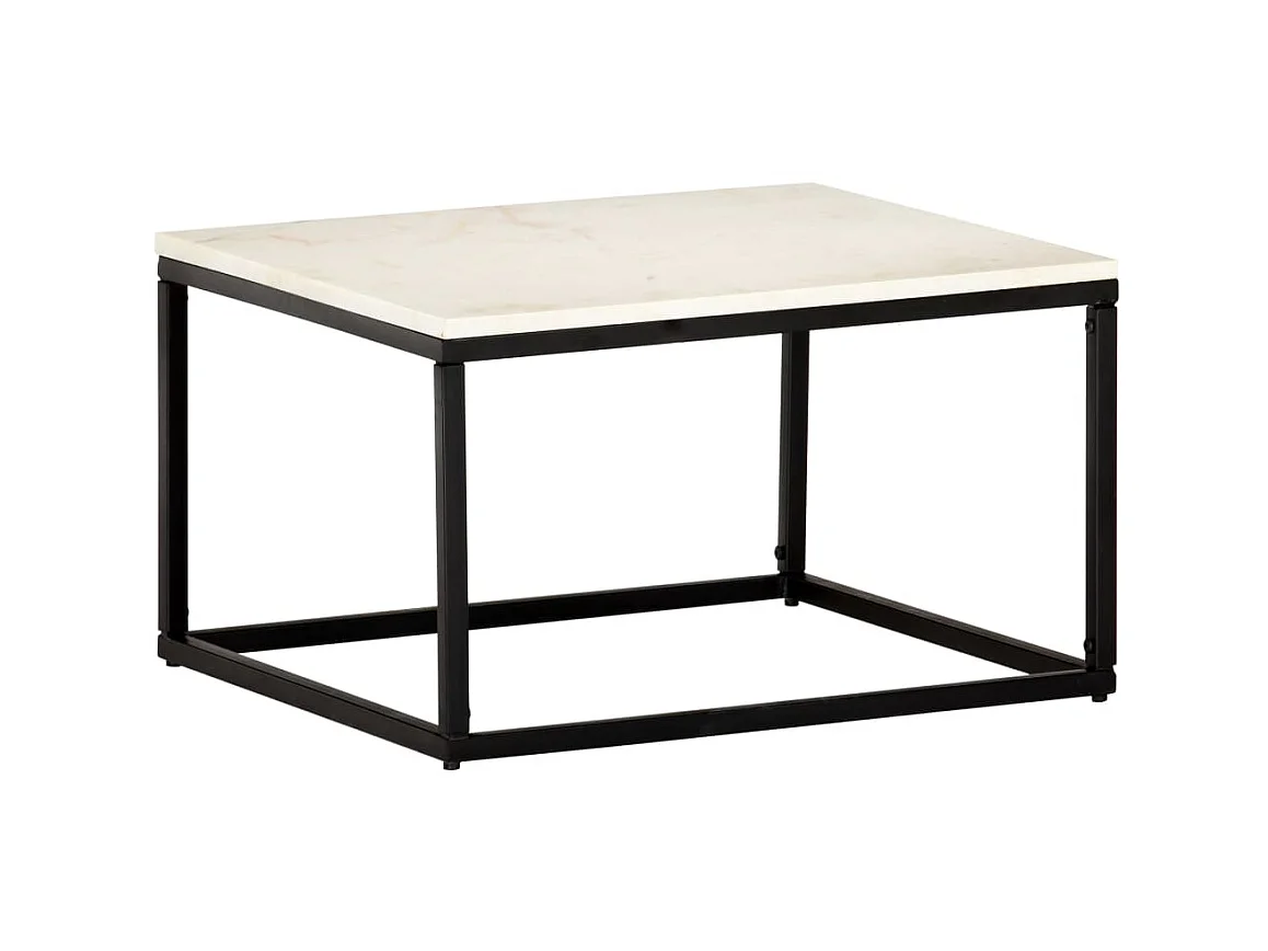 Gold Salontafel Wit 60x60x35 cm Echte steenmarmertextuur