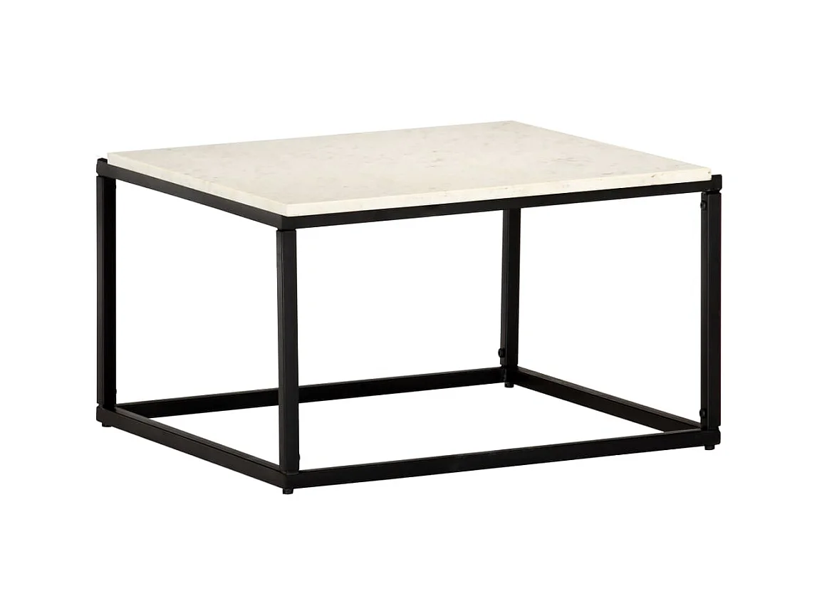 Gold Salontafel Wit 60x60x35 cm Echte steenmarmertextuur