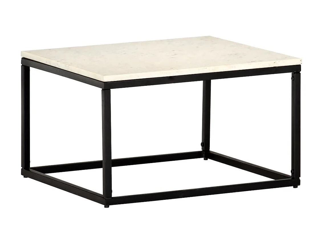 Gold Salontafel Wit 60x60x35 cm Echte steenmarmertextuur