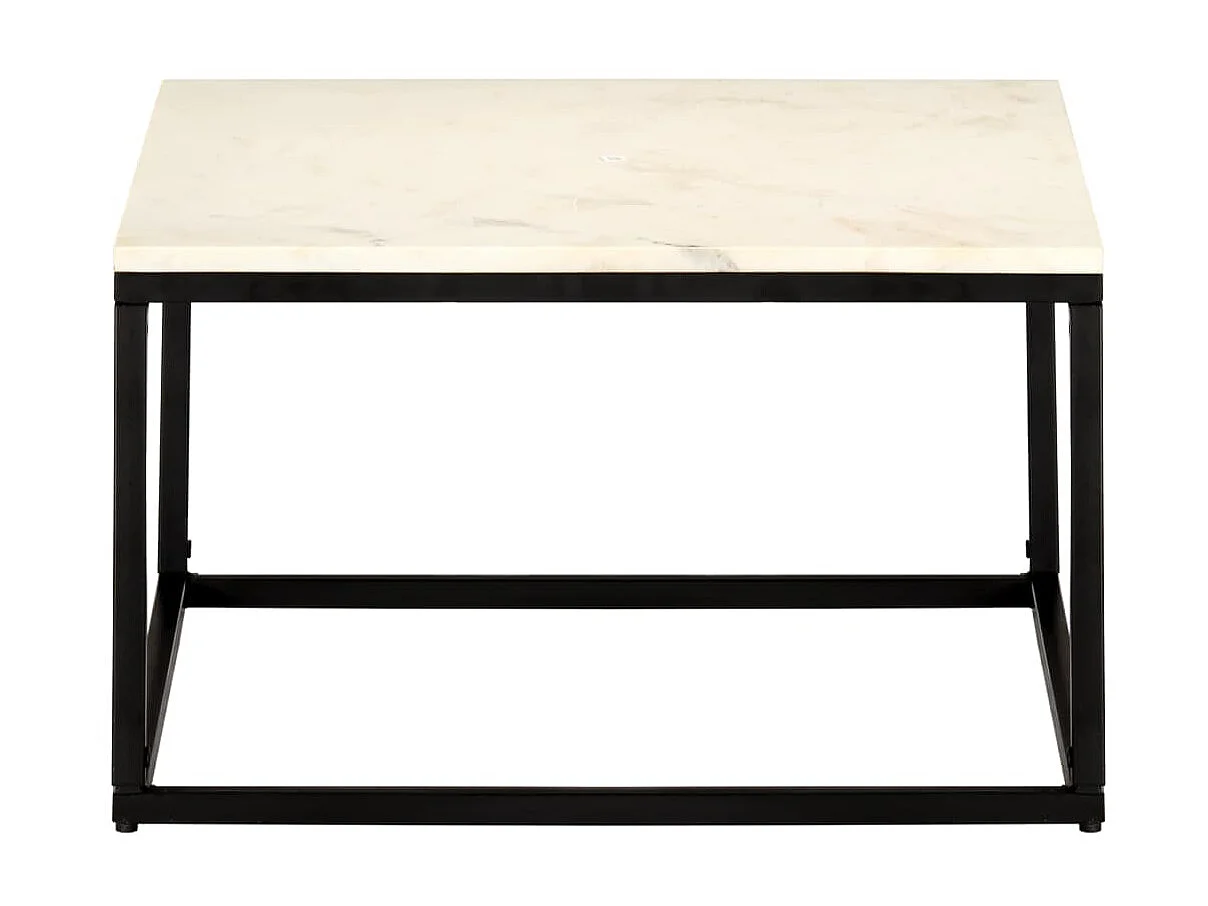Gold Salontafel Wit 60x60x35 cm Echte steenmarmertextuur