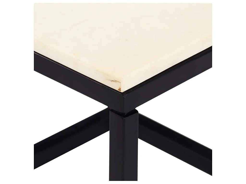 Gold Salontafel Wit 60x60x35 cm Echte steenmarmertextuur