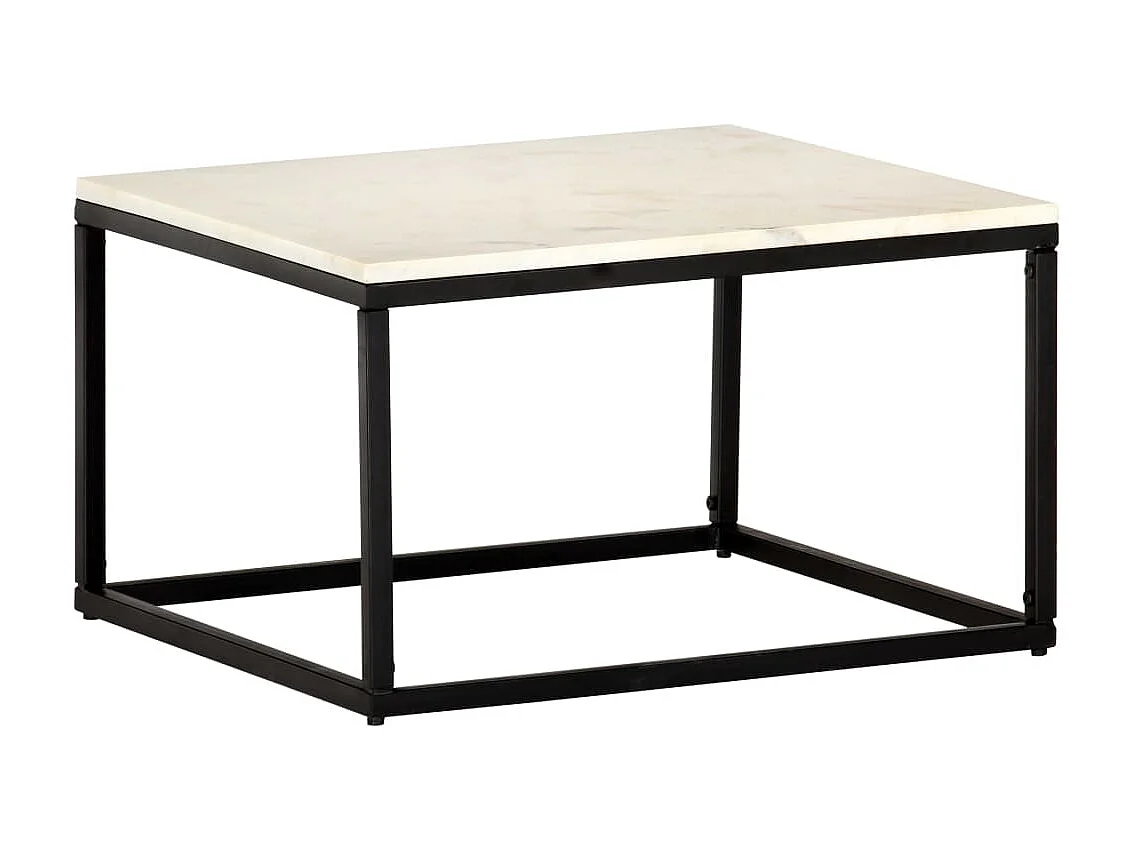 Gold Salontafel Wit 60x60x35 cm Echte steenmarmertextuur