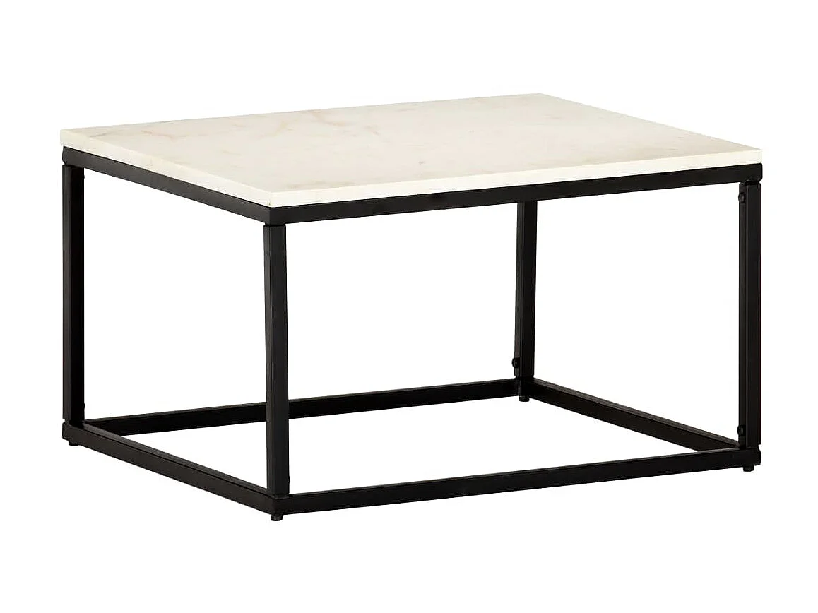 Gold Salontafel Wit 60x60x35 cm Echte steenmarmertextuur