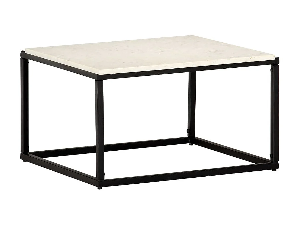 Gold Salontafel Wit 60x60x35 cm Echte steenmarmertextuur