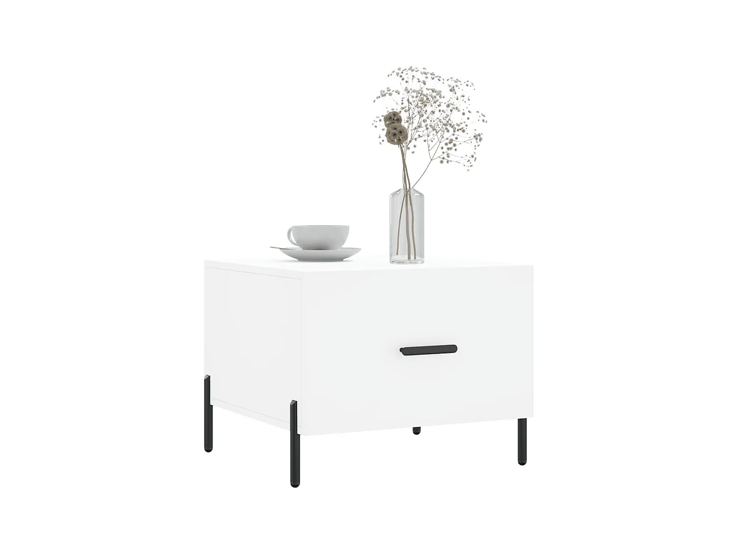 Table basse blanc 50x50x40 cm bois d'ingénierie