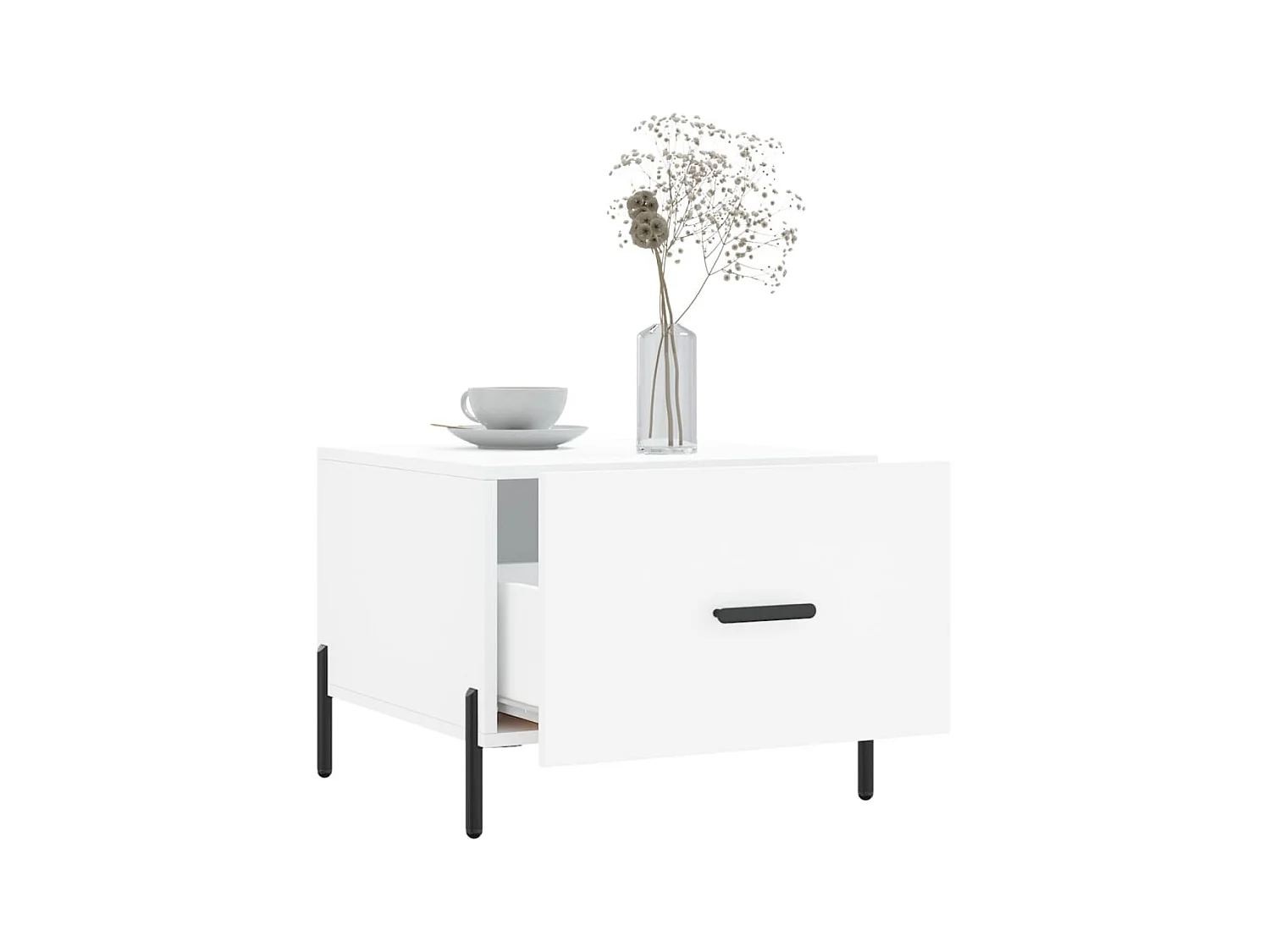 Table basse blanc 50x50x40 cm bois d'ingénierie