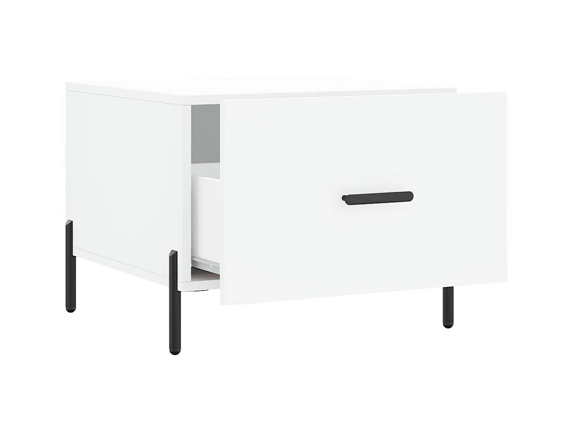 Table basse blanc 50x50x40 cm bois d'ingénierie