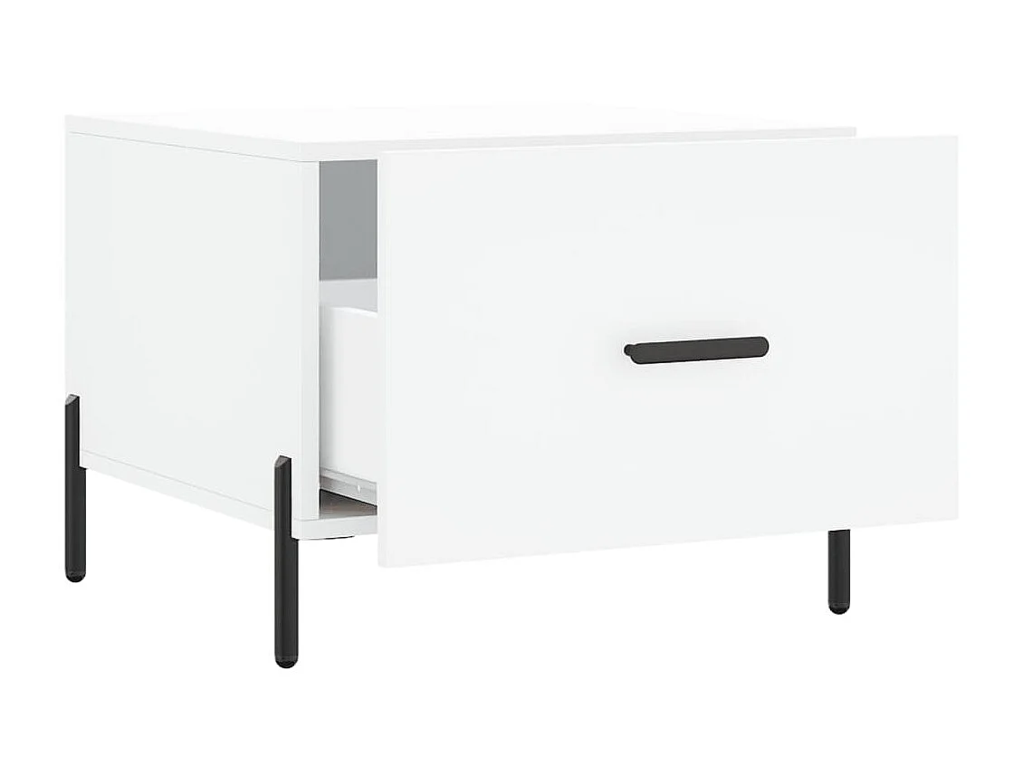 Mesa de centro Gold White 50x50x40 cm de madera contrachapada