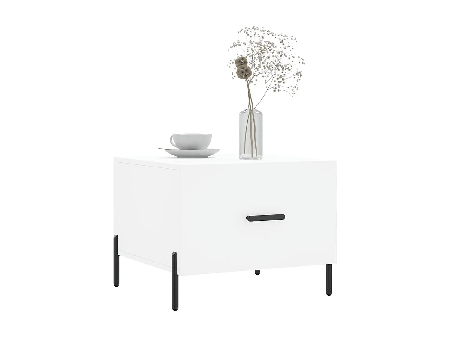 Goudwitte salontafel 50x50x40 cm samengesteld hout