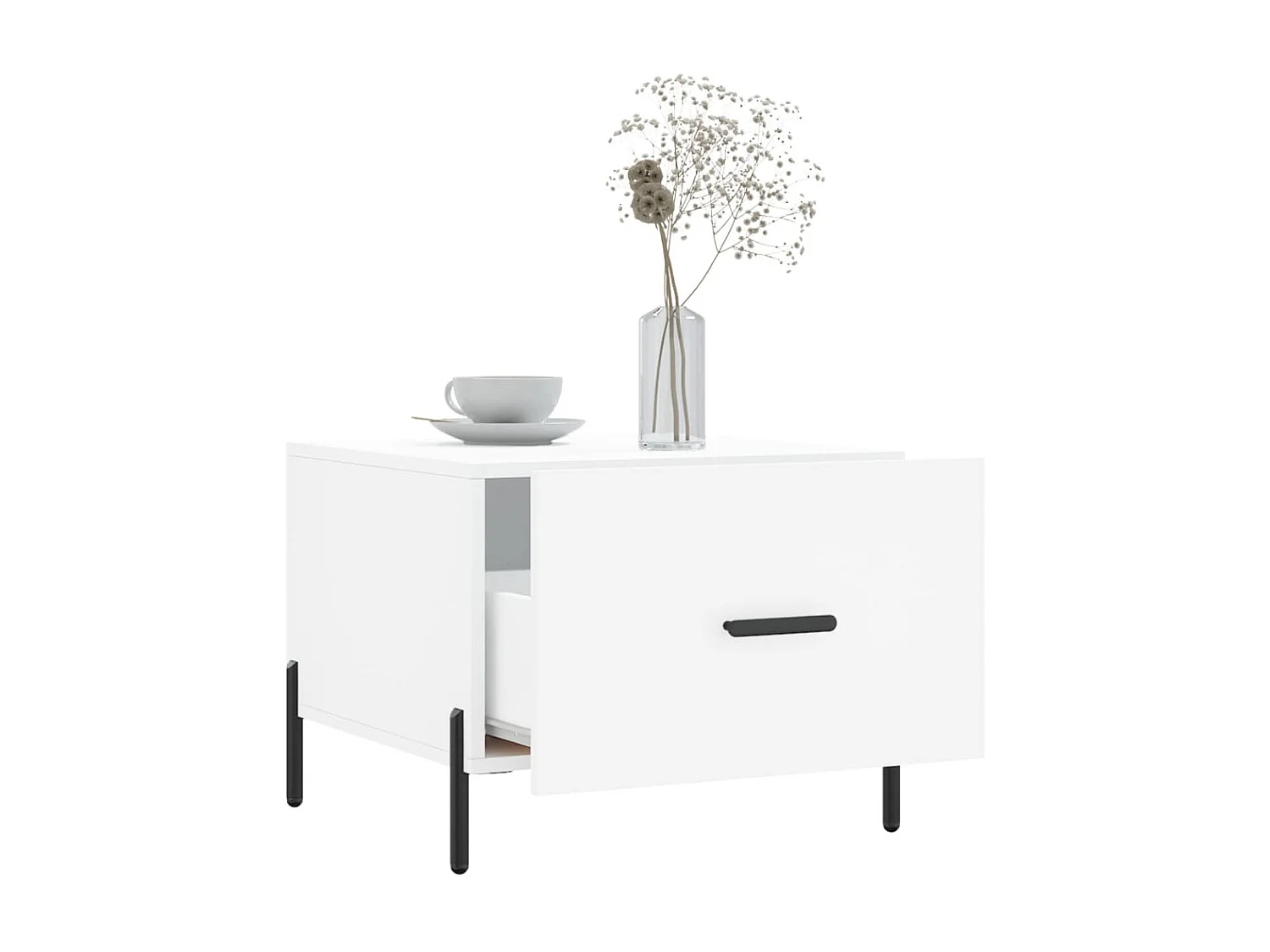 Goudwitte salontafel 50x50x40 cm samengesteld hout