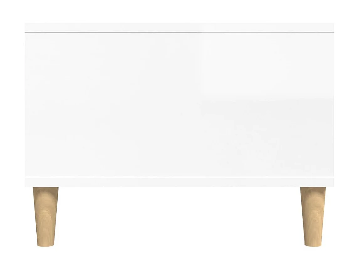 Gold Salontafel Glanzend wit 90x50x36,5 cm Bewerkt hout