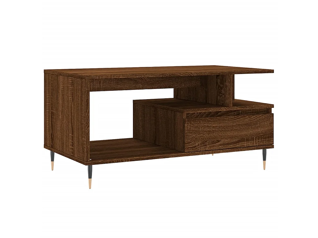 Table basse Chêne marron 90x49x45 cm Bois d'ingénierie