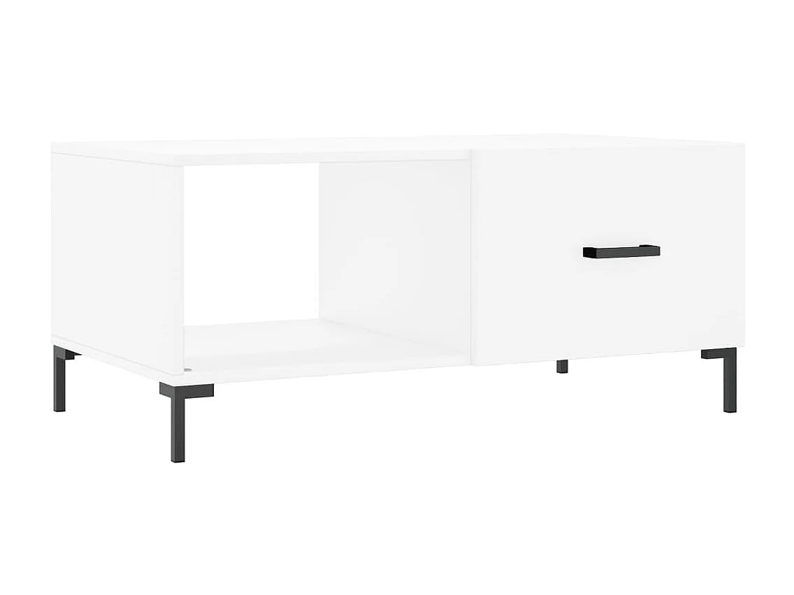 Table basse blanc 90x50x40 cm bois d'ingénierie