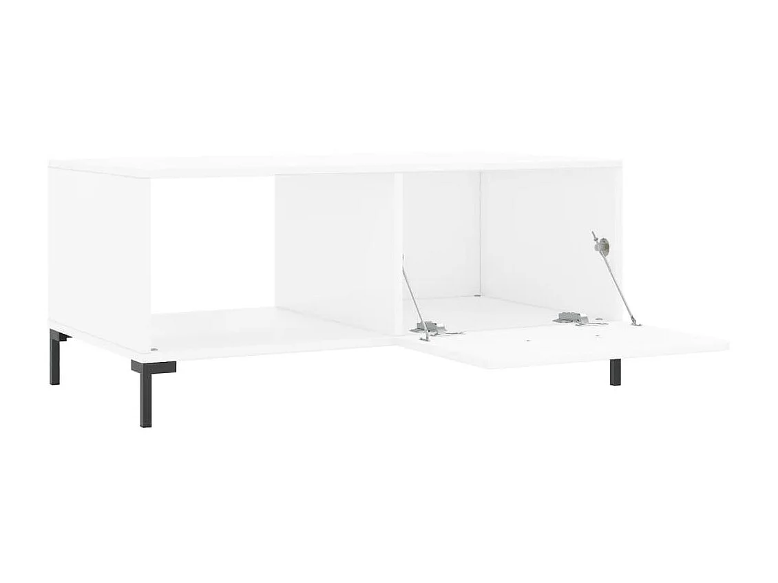 Table basse blanc 90x50x40 cm bois d'ingénierie