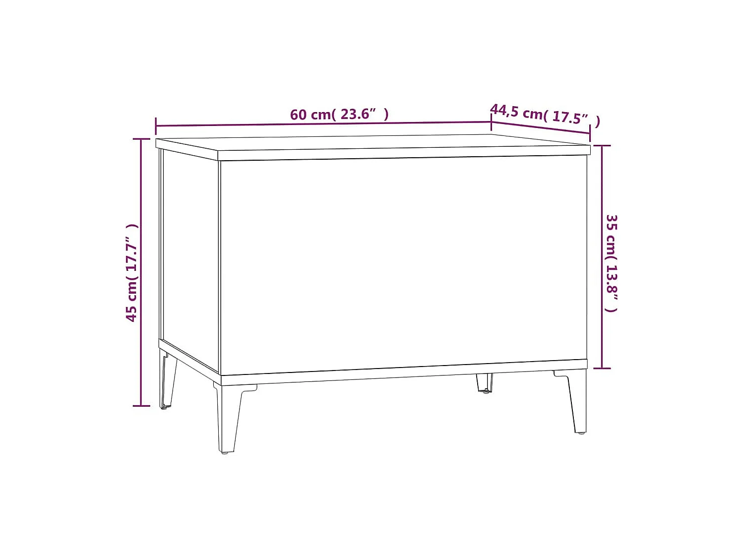 Table basse Chêne marron 60x44,5x45 cm Bois d'ingénierie
